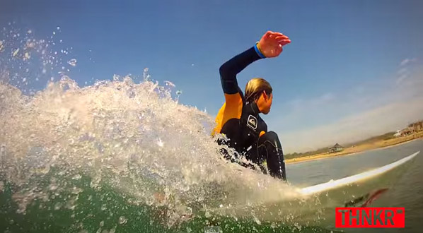 Inspiring young surfer